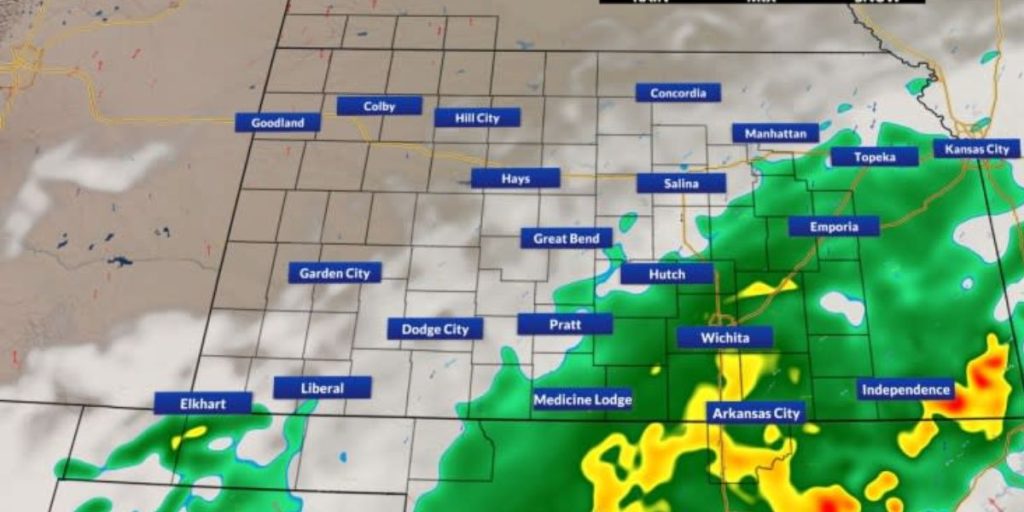 Kansas Temperatures Drop Below Freezing as Low-pressure System Brings Rain and Snow Overnight